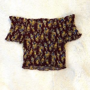 XHILARATION  off the shoulder crop top Size S